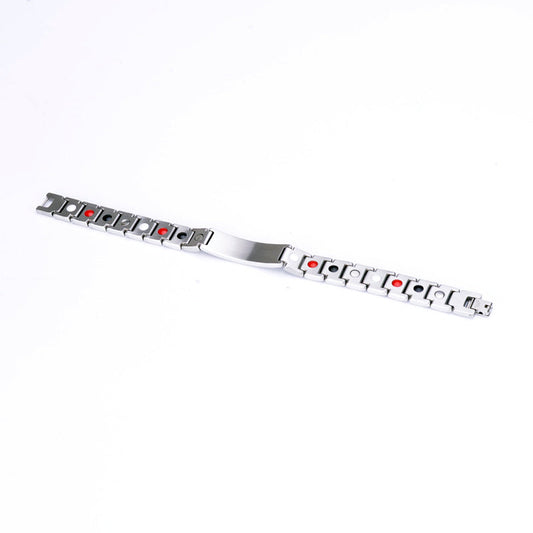 Attractive stainless steel energy bracelet with magnets and negative ions