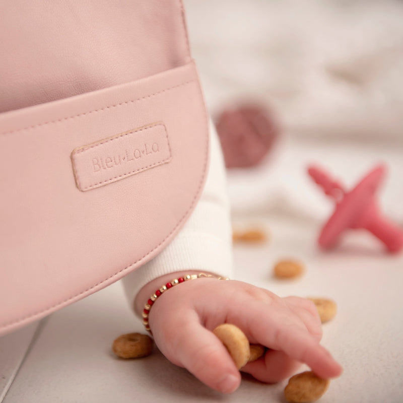 Vegan Leather Bib Set (0–12 Months) – Easy Clean, Ultra Soft by Bleu La La