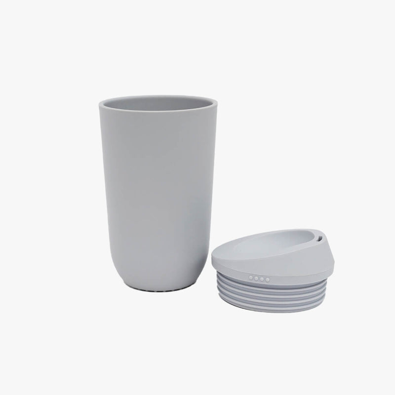 ezpz Cup and Silicone Lid in Pewter / Basics Line for Big Kids #color_pewter / 14oz Cup + Soft Lid Silicone – Grown-Up Style, Kid-Approved by ezpz