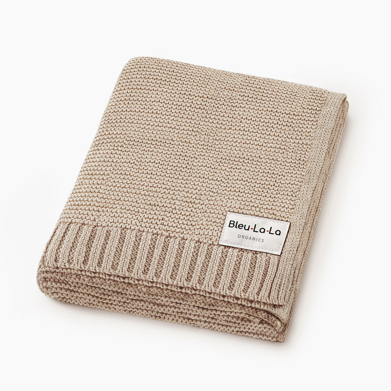 Heritage Knit Baby Blanket – 100% Organic Cotton Swaddle by Bleu La La