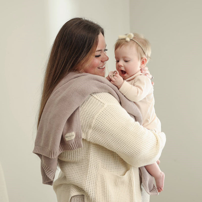 Heritage Knit Baby Blanket – 100% Organic Cotton Swaddle by Bleu La La