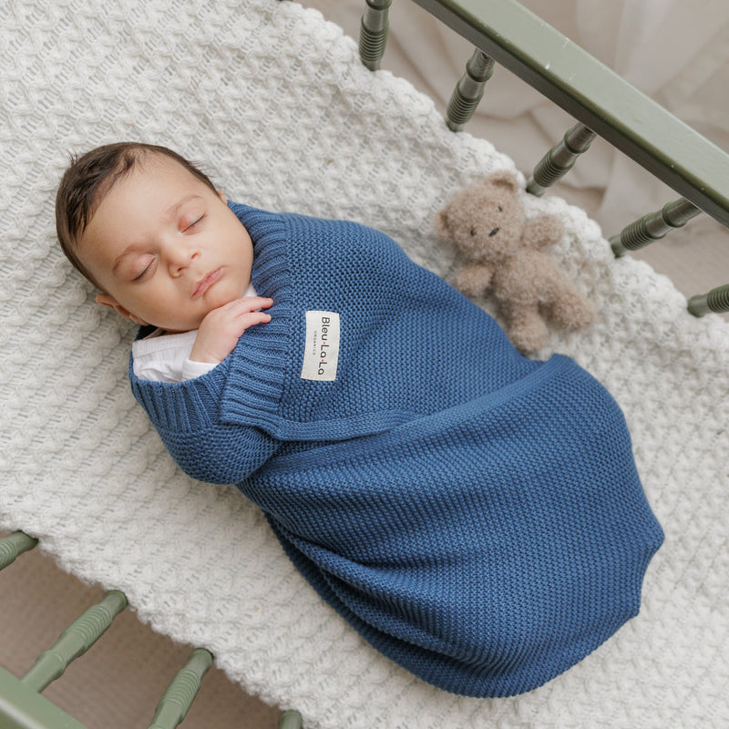 Heritage Knit Baby Blanket – 100% Organic Cotton Swaddle by Bleu La La