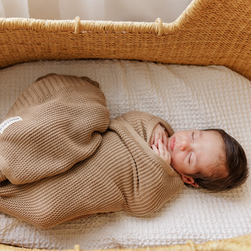 Heritage Knit Baby Blanket – 100% Organic Cotton Swaddle by Bleu La La