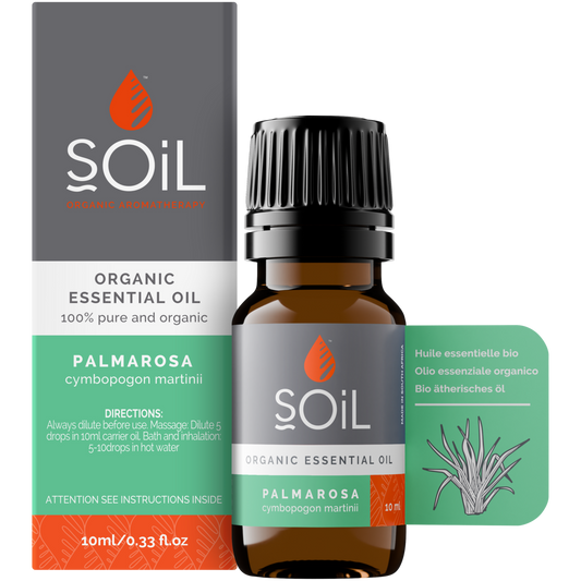 Organic Palmarosa Essential Oil (Cymbopogon martini) – 20ml
