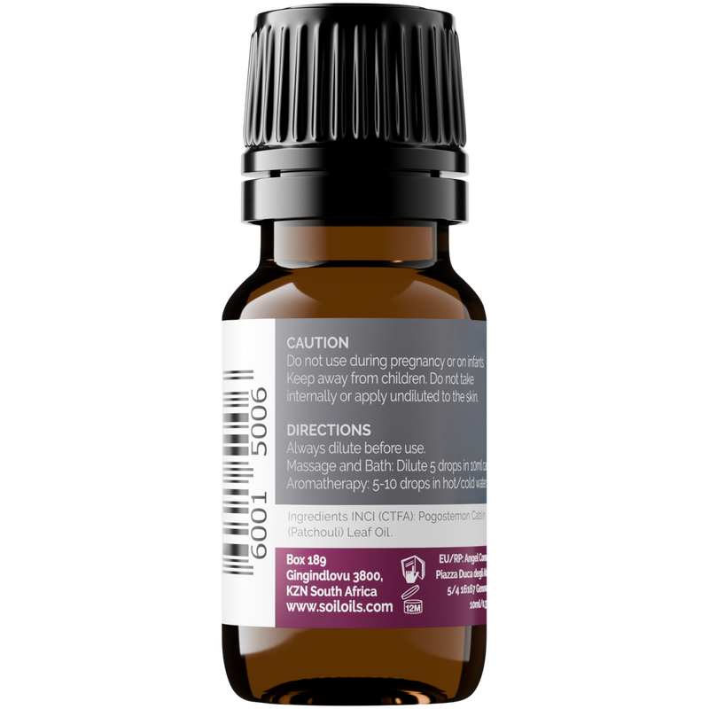 Organic Patchouli Essential Oil (Pogostemon cablin) — 10ml