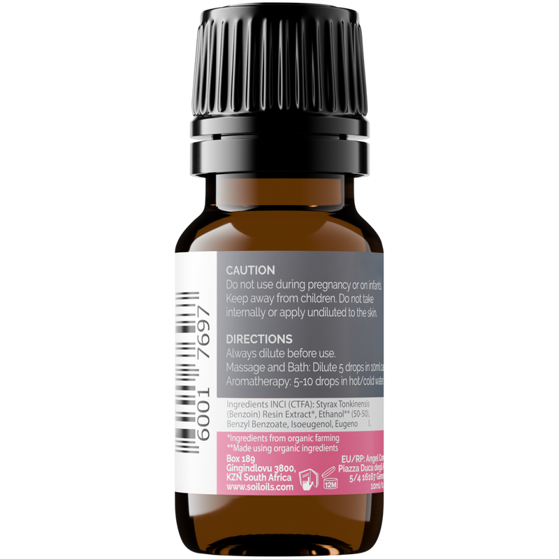 Organic Benzoin Essential Oil (Styrax Tonkinensis Resin & Alcohol) – 10ml