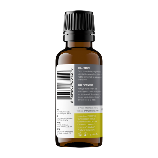 Organic Citronella Essential Oil (Cymbopogon Nardus) – 30ml