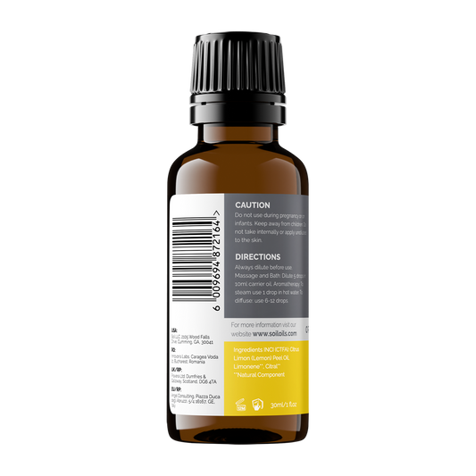 Organic Lemon Essential Oil (Citrus limon) – 30ml