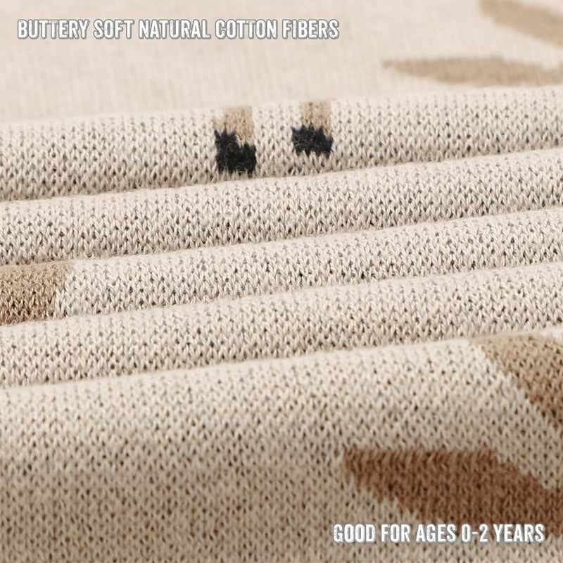 Deer Knit Cotton Swaddle Blanket – Cozy & Cute by Bleu La La