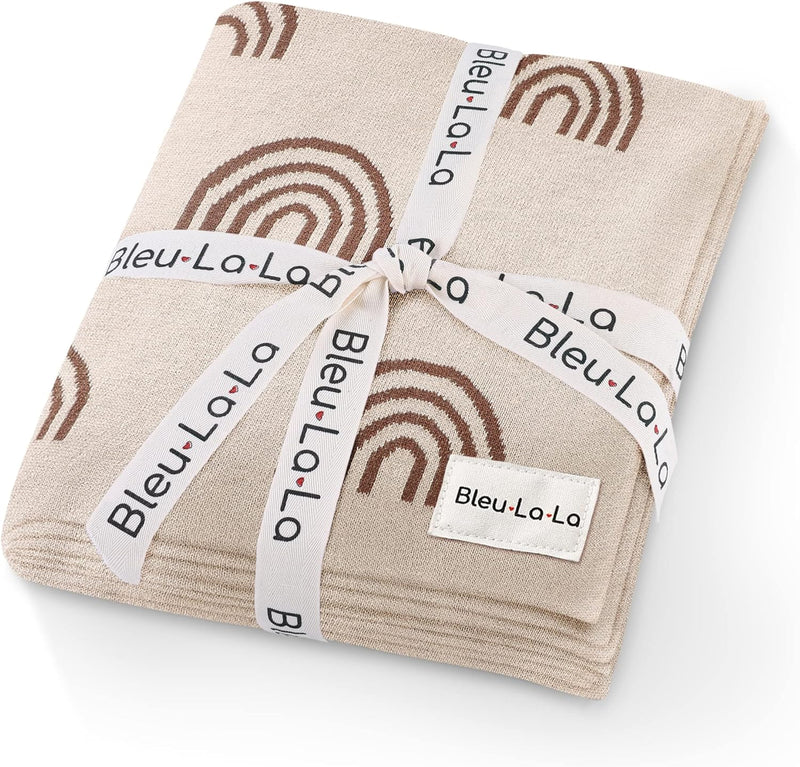 Rainbow Knit Swaddle Blanket – Soft, Cozy & Joyful by Bleu La La