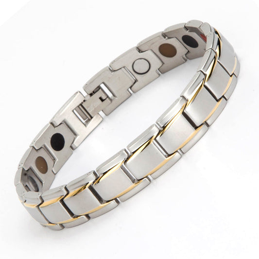Stainless steel magnetic and energy bracelet with 4-in-1 design in 4 available colors - Model B001M