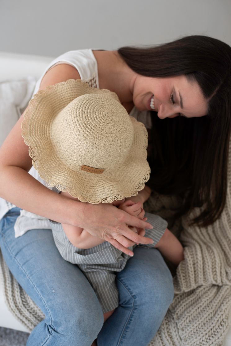 Woven Straw Baby Hat – Adjustable Sun Protection for Ages 0–3