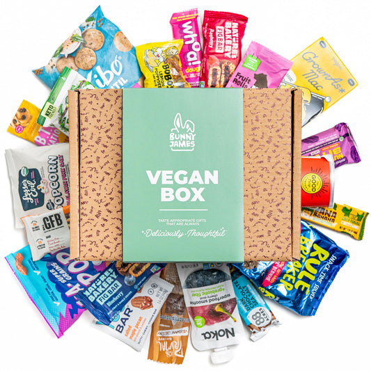 Adult Vegan Snacks Gift Basket – Healthy Treats Variety Pack by Bunny James Boxes