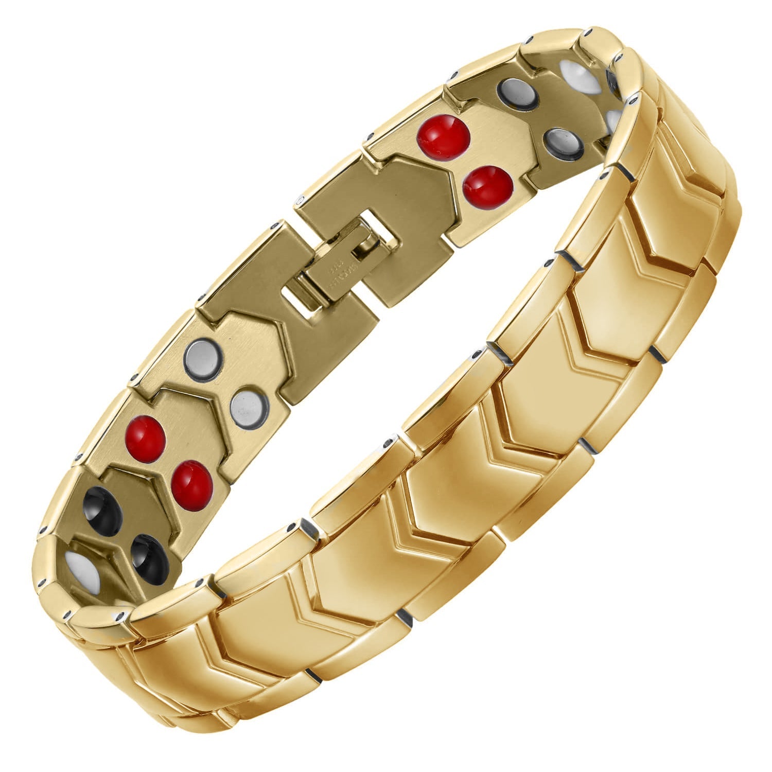 Stainless Steel Magnetic Bracelet Gold Color Model B176 Attractive and energy-enhancing for ladies Features magnets and negative ions