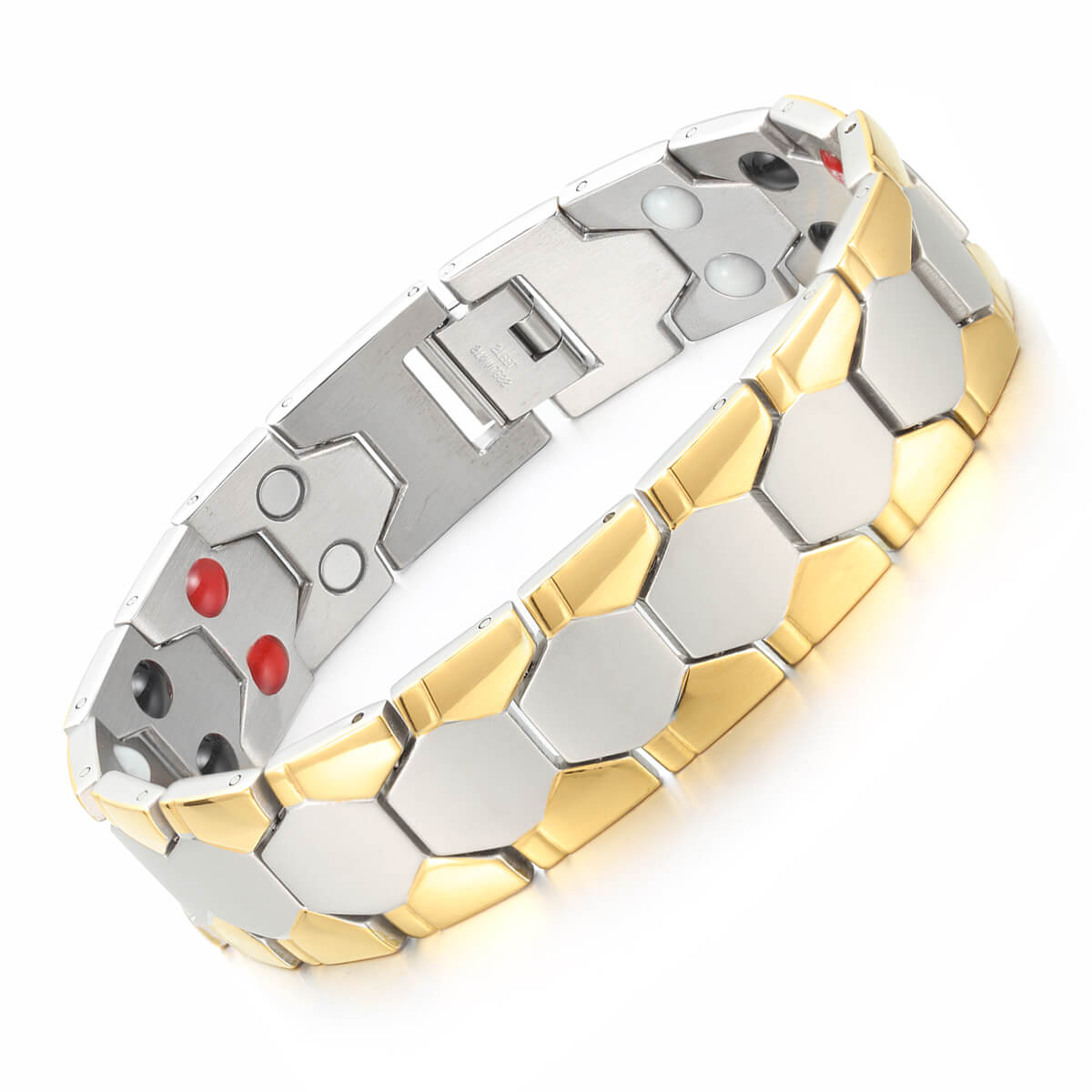 Stainless Steel Energy Bracelet 4-in-1 in Silver, Model B265