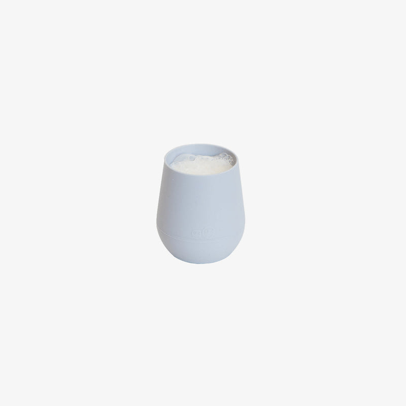 The Tiny Cup in Pewter by ezpz / Open-Top, Silicone Drinking Cup for Babies #color_pewter