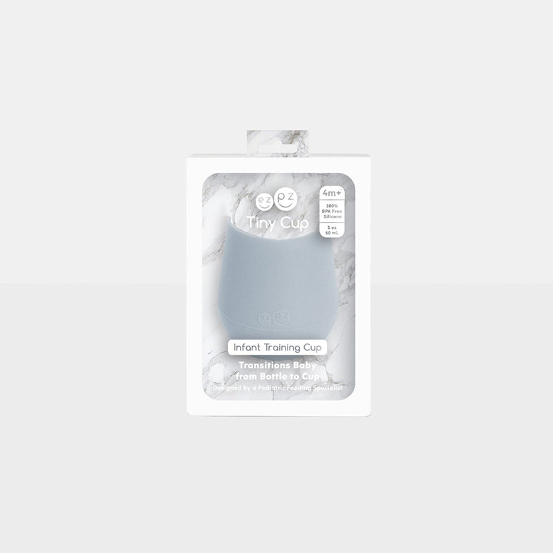 The Tiny Cup in Pewter by ezpz / Open-Top, Silicone Drinking Cup for Babies #color_pewter