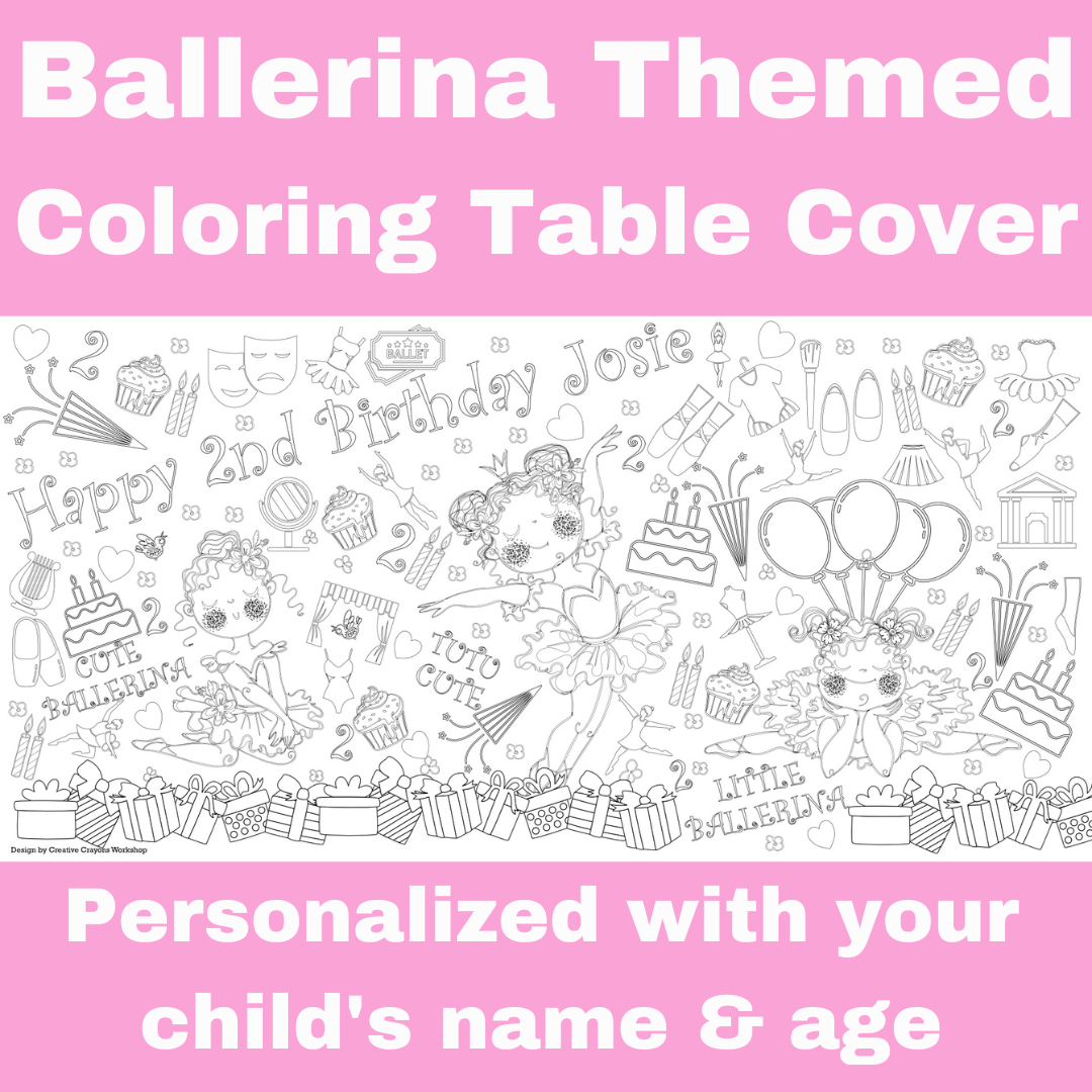 Ballerina Coloring Tablecloth