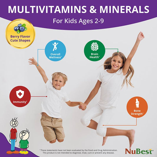 Berry Multivitamins for Kids (Ages 2–9) – 60 Chewables by NuBest Nutrition