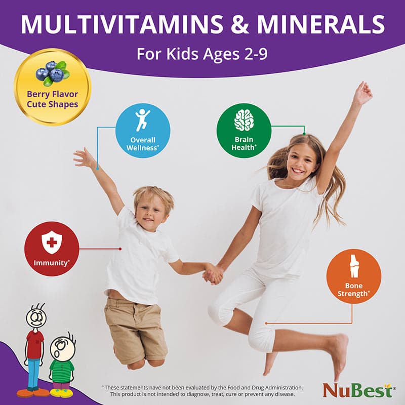 Berry Multivitamins for Kids (Ages 2–9) – 60 Chewables by NuBest Nutrition