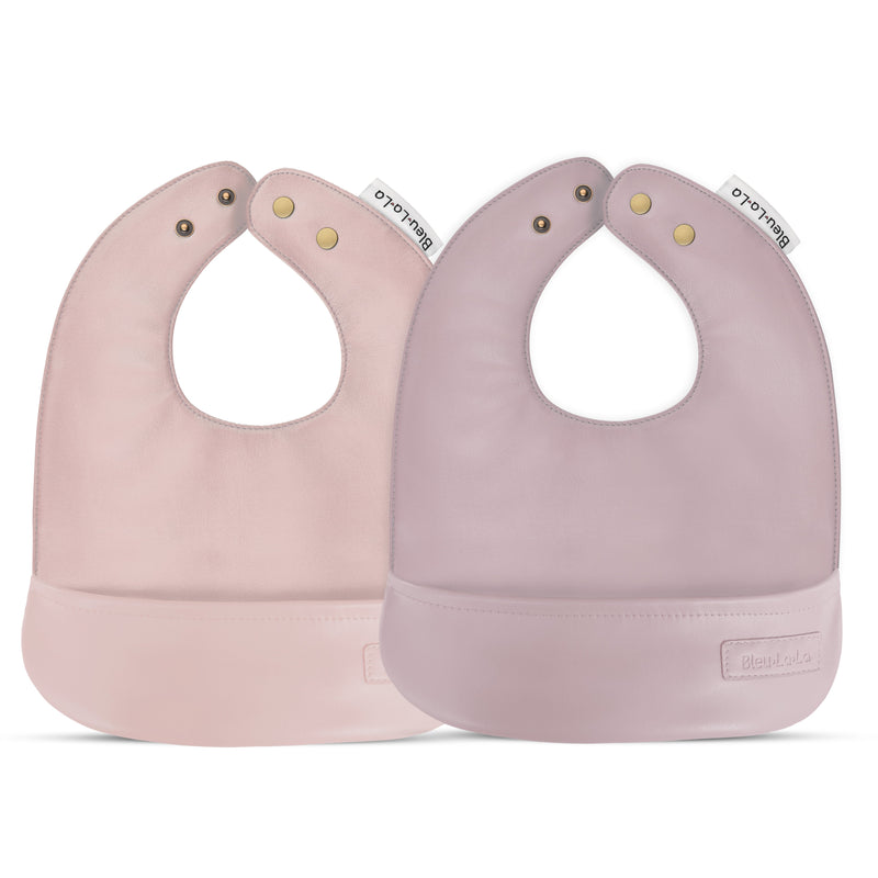 Vegan Leather Bib Set (0–12 Months) – Easy Clean, Ultra Soft by Bleu La La