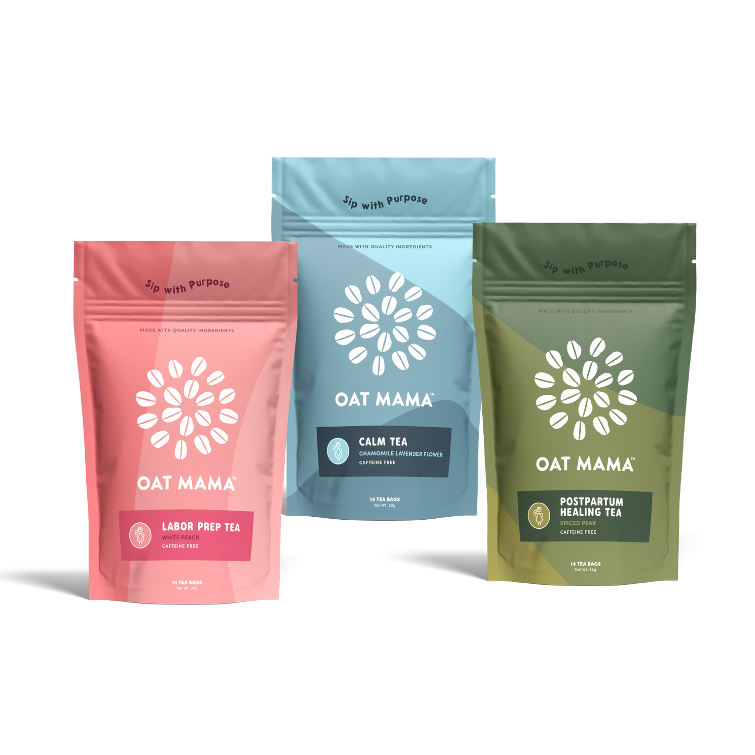 Trimester Tea Bundle – Pregnancy Support Trio by Oat Mama
