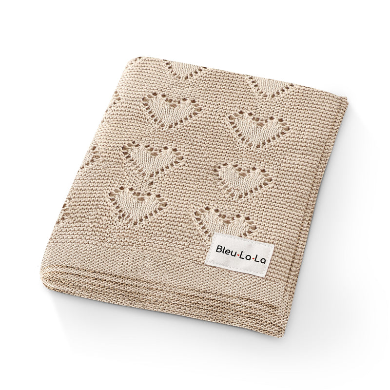 Heart Knit Organic Cotton Baby Blanket – Cozy Comfort
