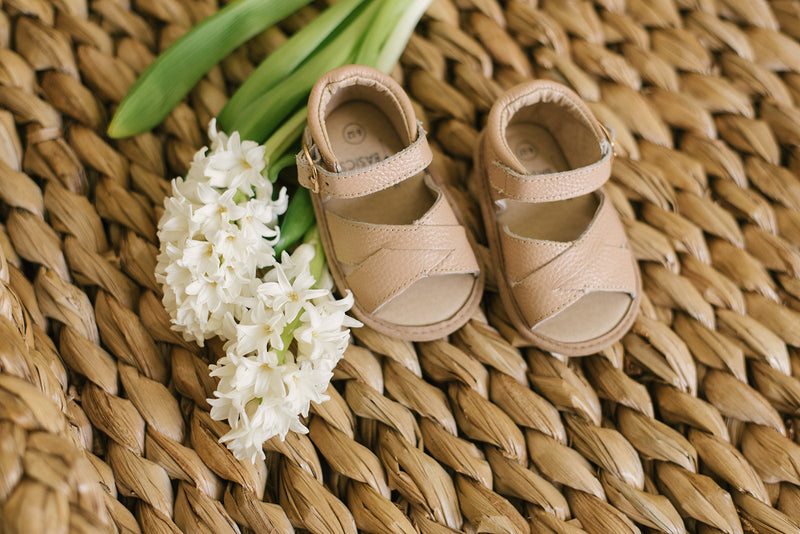 Caramel Leather Baby Sandals – Comfy Steps for Healthy Growth by Babe Basics(6–24M)