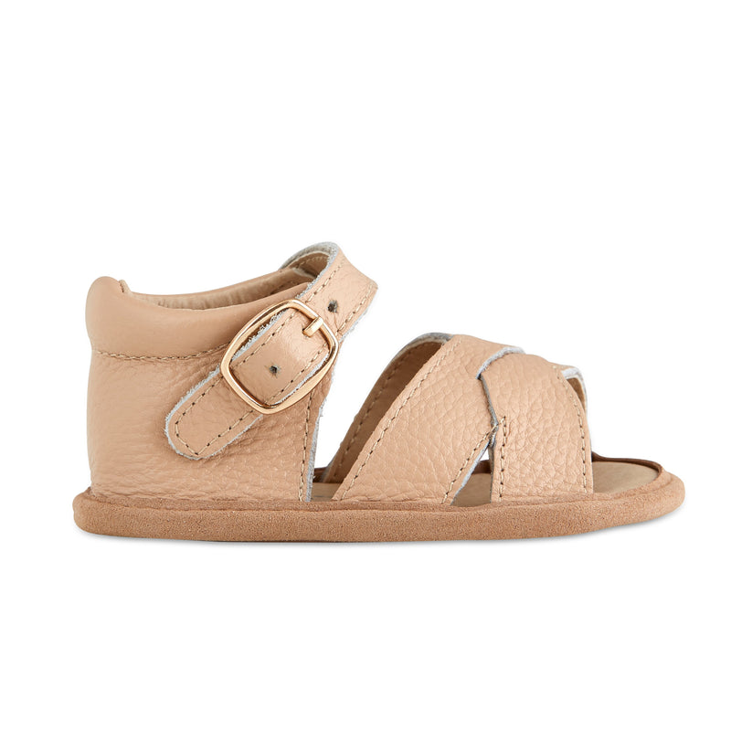 Caramel Leather Baby Sandals – Comfy Steps for Healthy Growth by Babe Basics(6–24M)