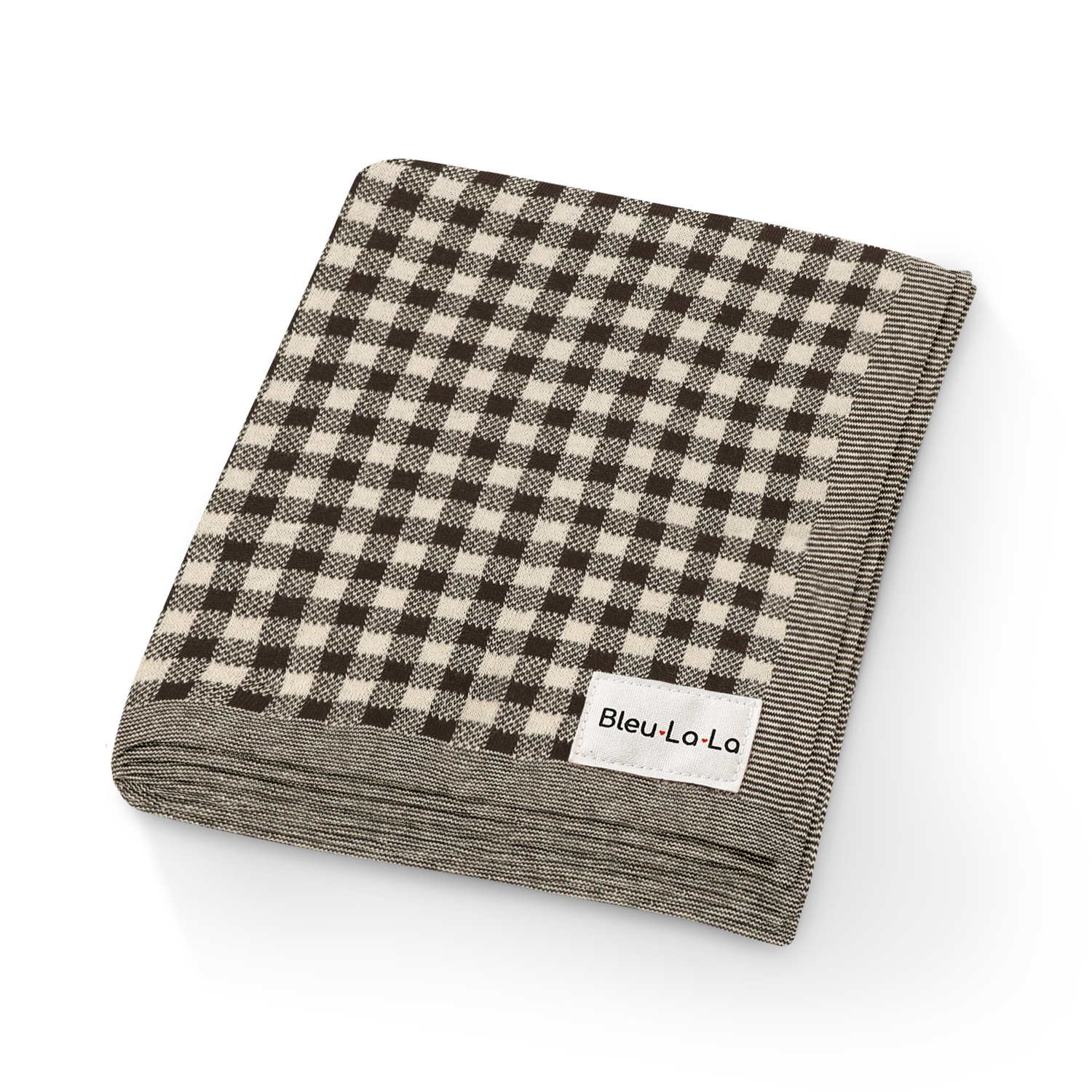 Checkered Organic Knit Baby Blanket – Cozy & Stylish