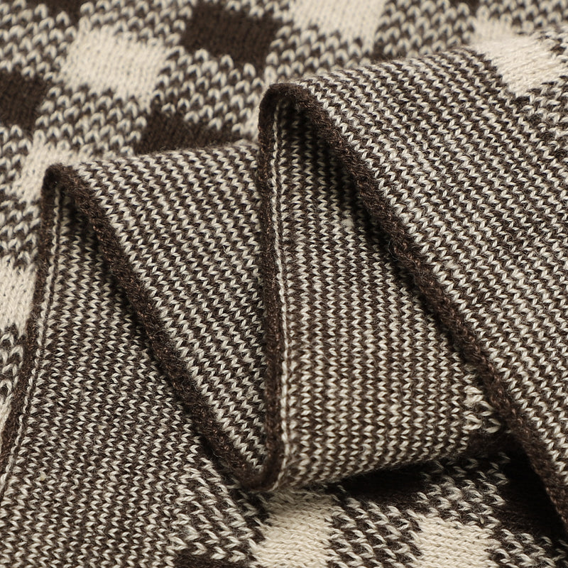 Checkered Organic Knit Baby Blanket – Cozy & Stylish