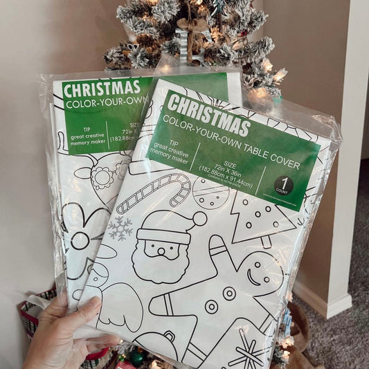 Christmas Coloring Tablecloth – Reusable Holiday Activity