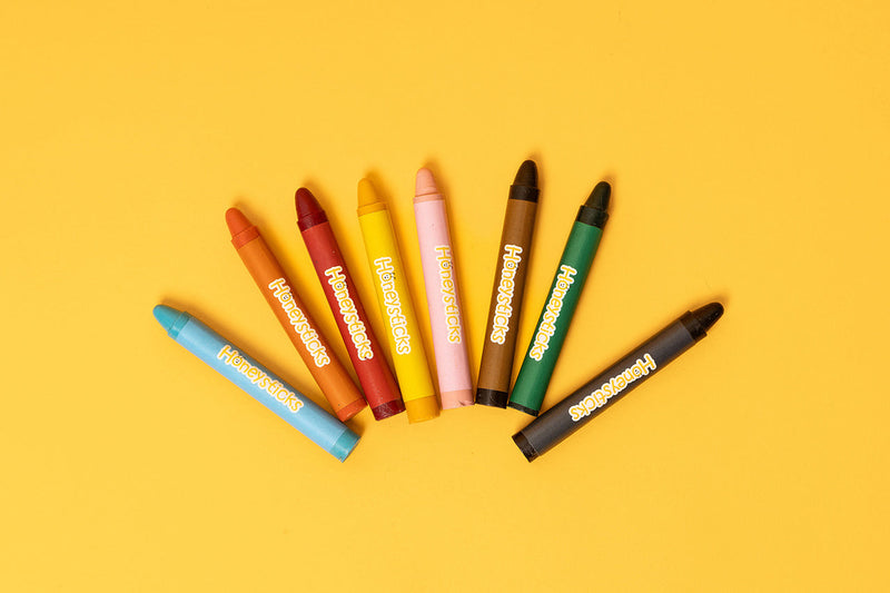 Jumbo Crayons – 8-Pack of Safe, Bold Color for Kids by Honeysticks USA