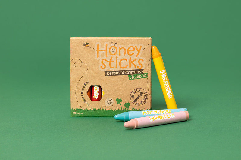 Jumbo Crayons – 8-Pack of Safe, Bold Color for Kids by Honeysticks USA