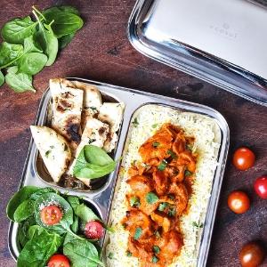 Ecozoi Stainless Steel Portion Control Dinner Plates with Dividers - 3 Compartments, 2 Pack freeshipping - ecozoi