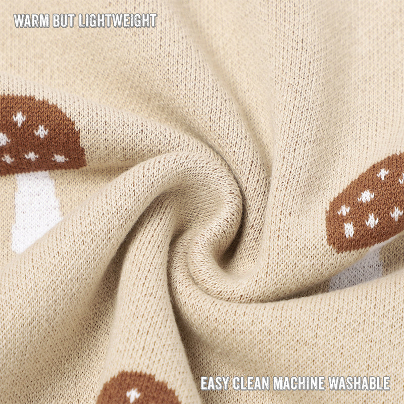 Mushroom Knit Swaddle Blanket – Luxe Baby Wrap by Bleu La La