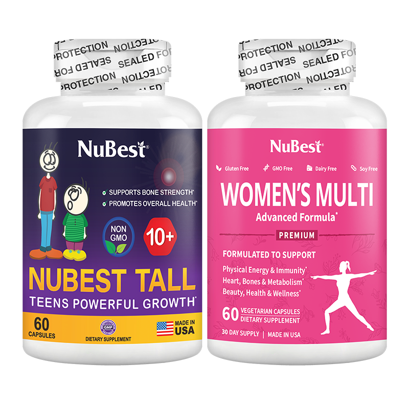 Growth & Wellness Support Duo – Kids 10+ & Women | Daily Vitamins by NuBest Nutrition
