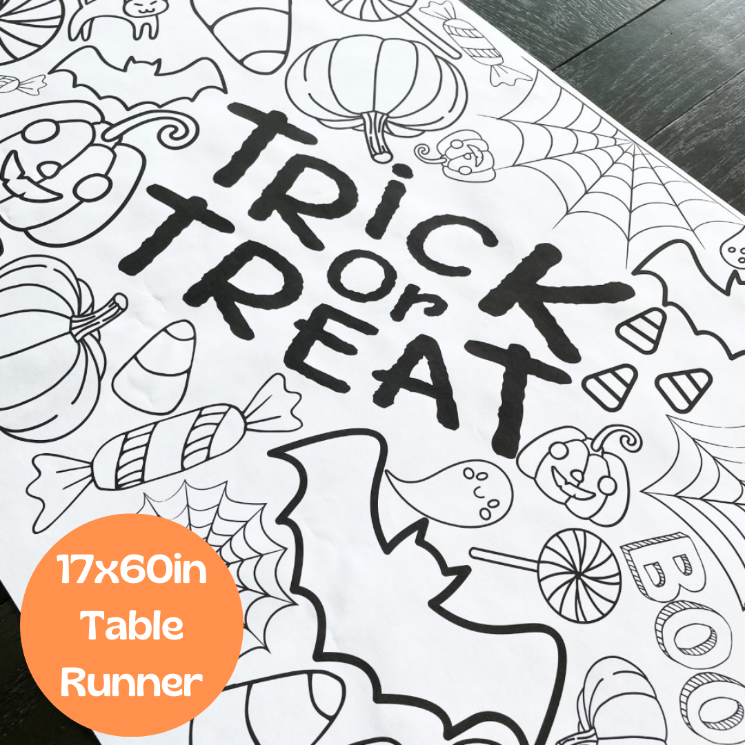 Halloween Coloring Table Runner