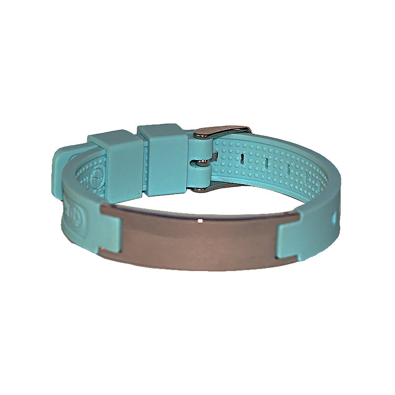 Silicone energy bracelet with power-enhancing magnets and negative ions