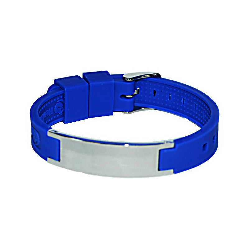 Black silicone power bracelet with magnets and negative ions