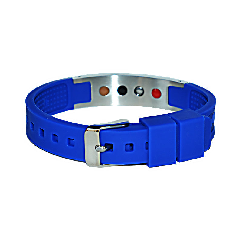 Black silicone energy bracelet with magnets and negative ions