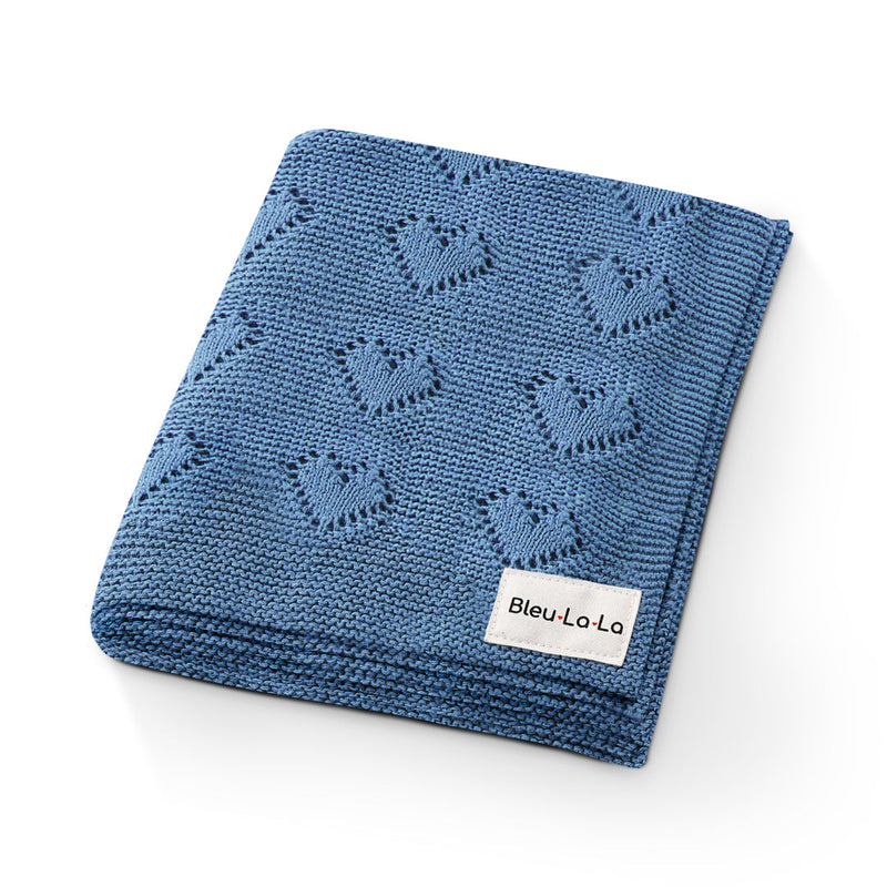 Heart Knit Organic Cotton Baby Blanket – Cozy Comfort