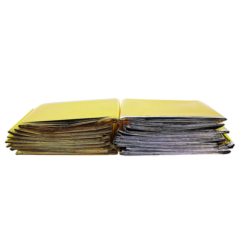 Heat Reflective Survival Mylar Thermal Space Blanket Body Wrap 84x84 Silver Gold (7)