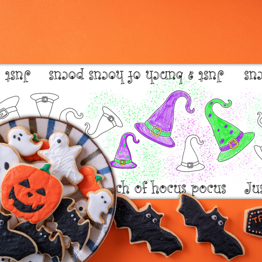Spooky Season Halloween Party coloring roll table runner Activity bundle Let's go Ghouls Halloween Trick or Three Birthday Celebration Spooky One