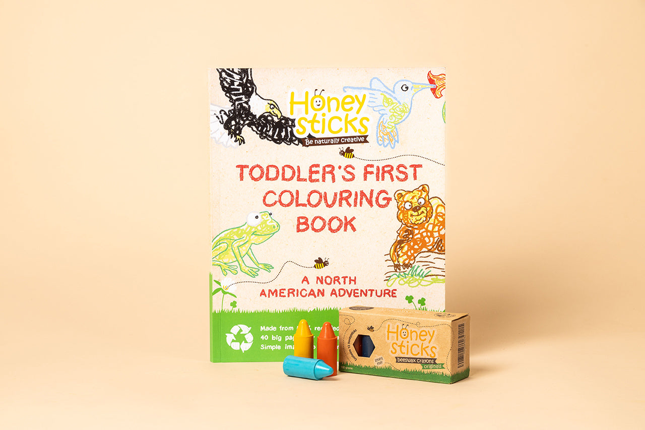 Creative Kid Coloring Set – Safe Crayons & Nature Book by Honeysticks USA