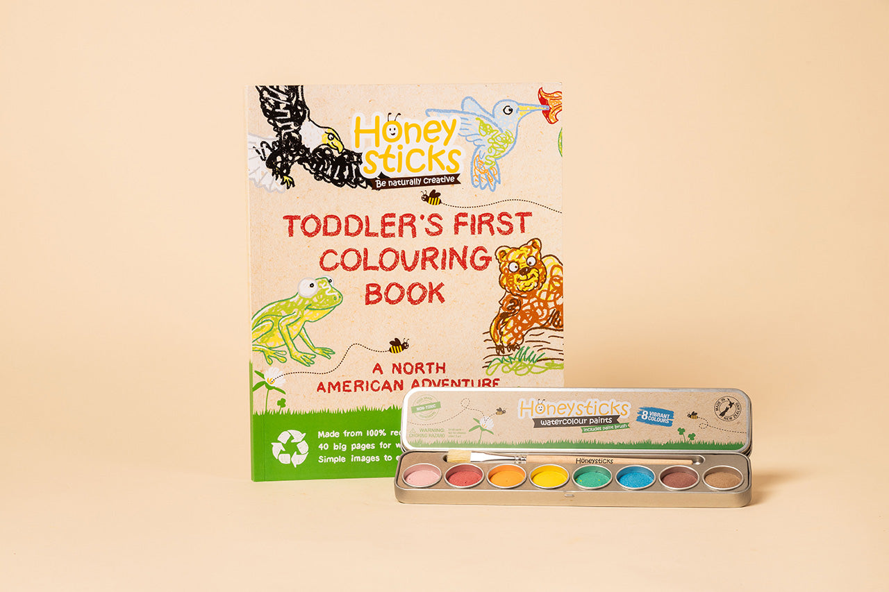 Watercolor Art & Animal Coloring Set – by Honeysticks USA (Ages 3+)