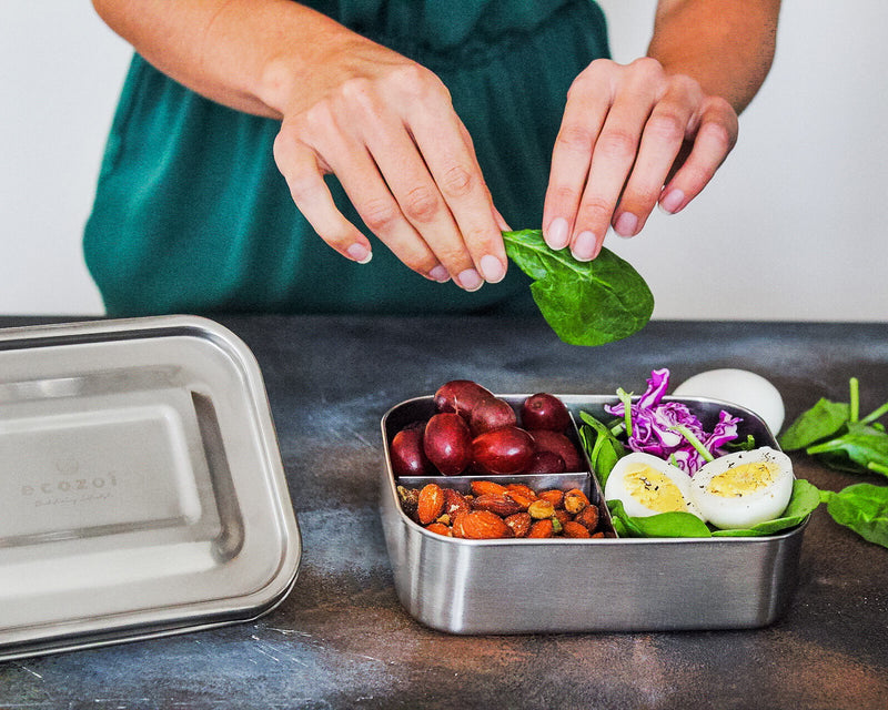 Stainless Steel 3-Compartment Microwavable Lunch Box – 24 oz