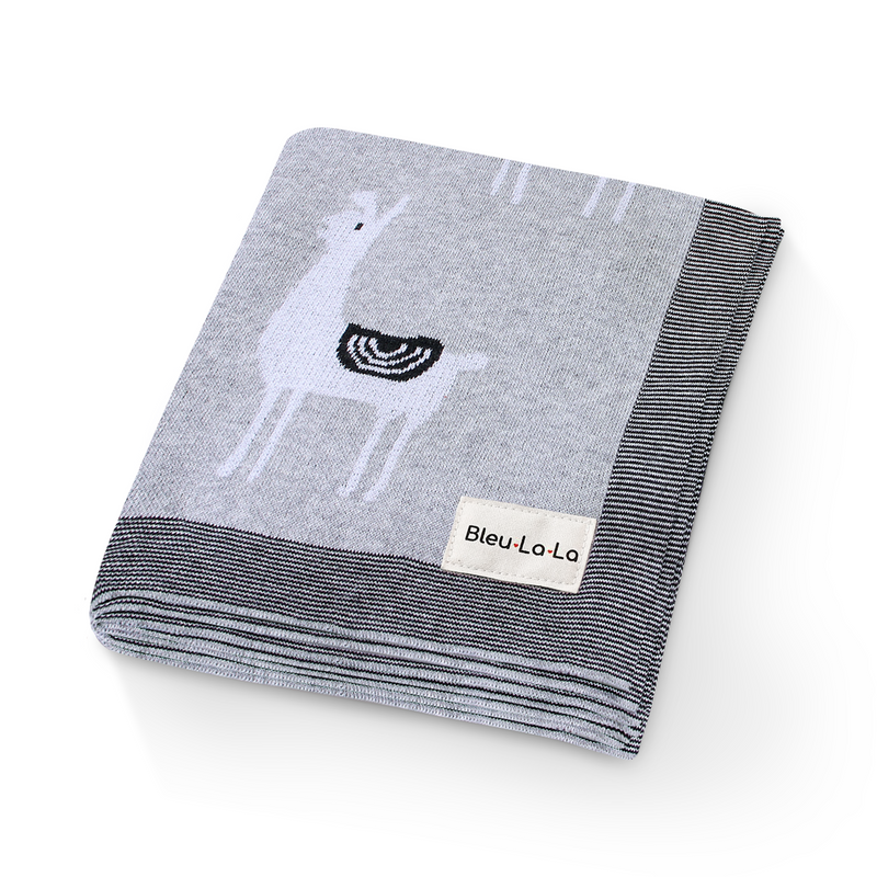Luxury Knit Llama Baby Blanket – Soft & Breathable by Bleu La La