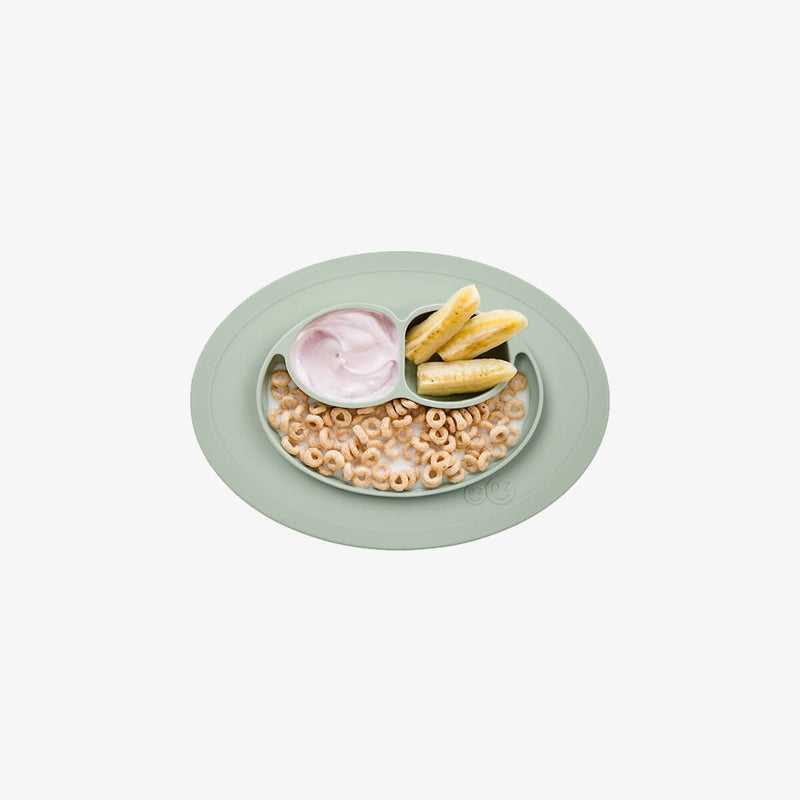 The Mini Mat in Sage by ezpz / Self-Suctioning Silicone Plate + Placemat #color_sage
