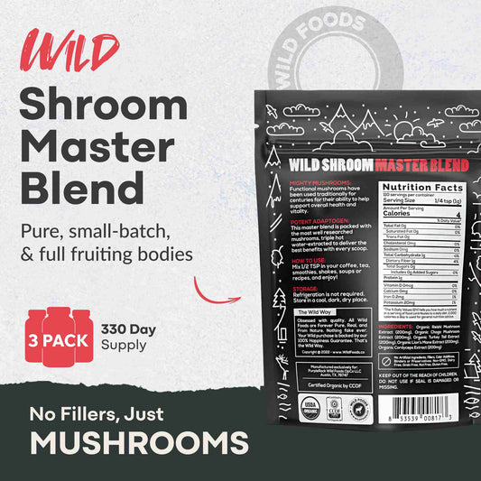 Master Mushroom Blend – Immune & Brain Boosting Super Shrooms by Wild Foods